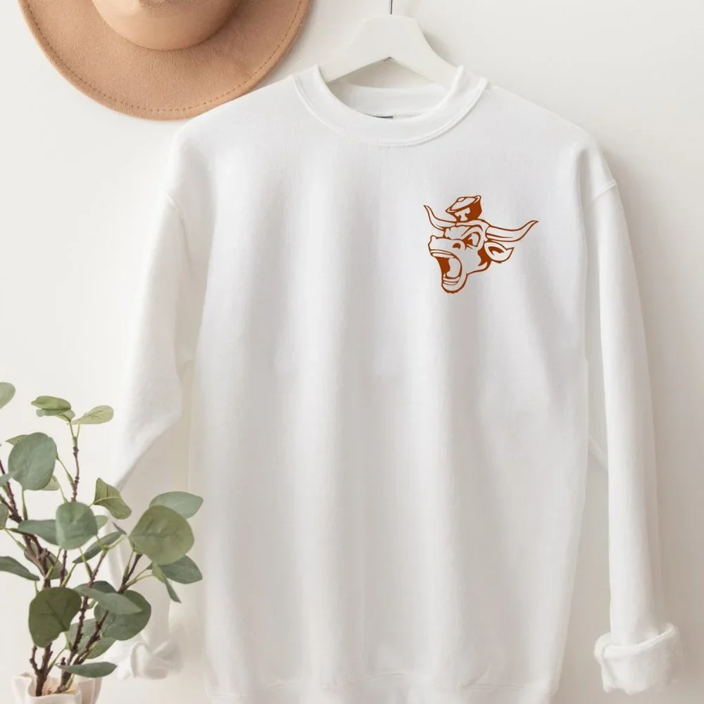 White Texas Longhorn  crewneck sweatshirt - Picture 2 of 4